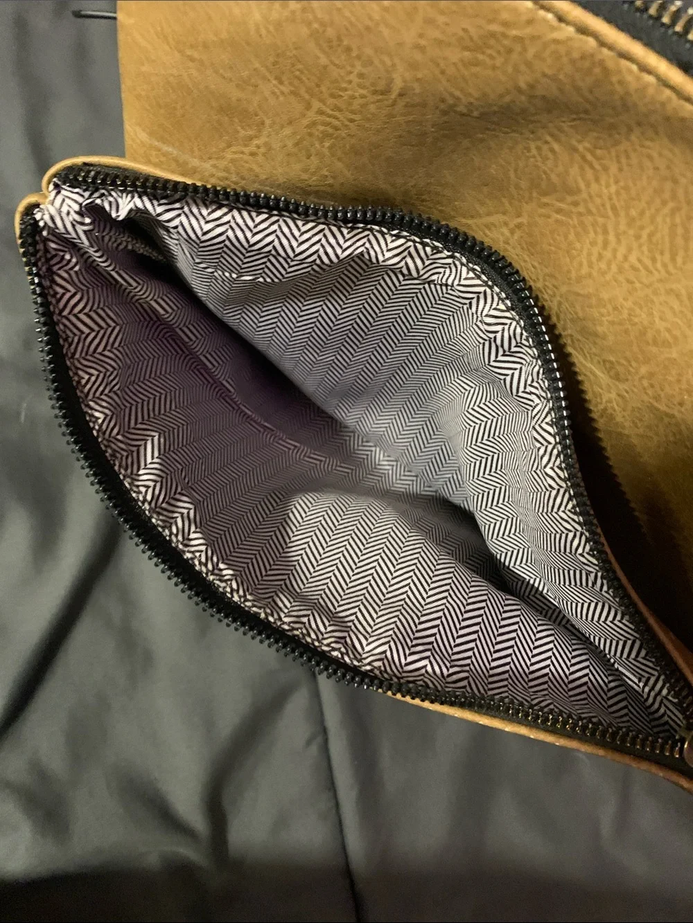 Men's Taupe Perforated Front Crossbody Bag